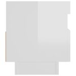 Meuble TV avec lumières LED blanc brillant 80x35x40 cm – Image 8