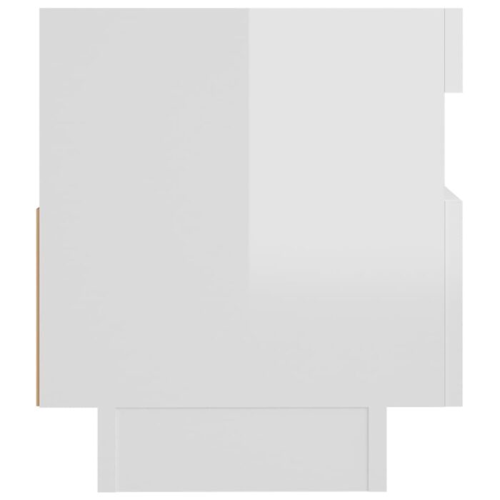 Meuble TV avec lumières LED blanc brillant 80x35x40 cm – Image 8