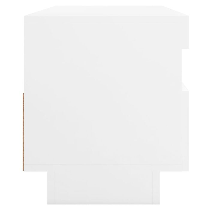 Meuble TV avec lumières LED Blanc 100x35x40 cm – Image 9