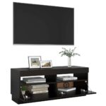 Meuble TV avec lumières LED noir 100x35x40 cm – Image 5