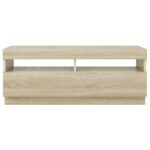 Meuble TV avec lumières LED chêne sonoma 100x35x40 cm – Image 8