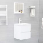 Miroir de salle de bain Blanc 40x10,5x37 cm Bois d’ingénierie – Image 2