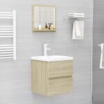 Miroir salle de bain chêne sonoma 40x10,5x37cm Bois ingénierie – Image 2