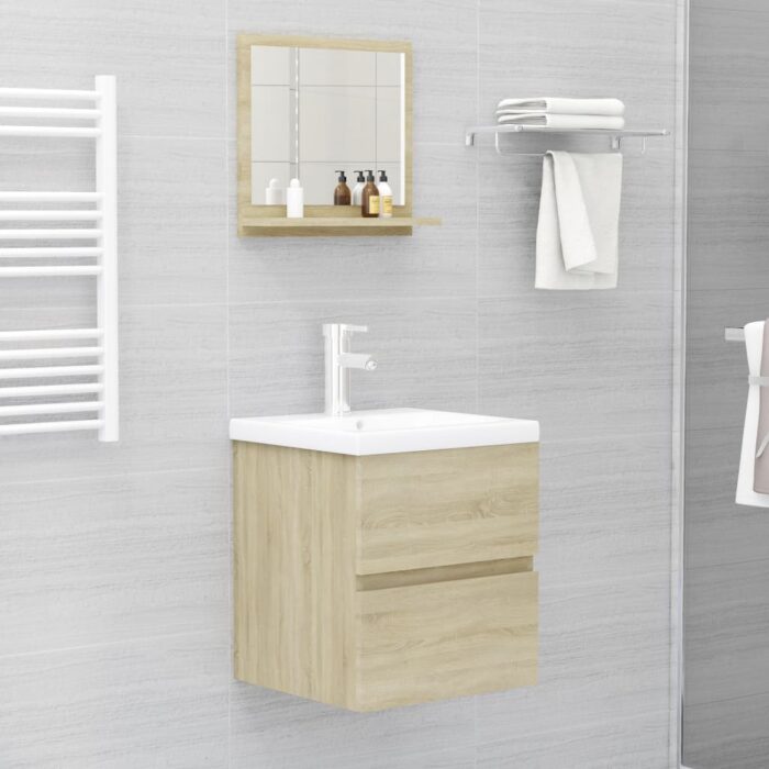 Miroir salle de bain chêne sonoma 40x10,5x37cm Bois ingénierie – Image 2