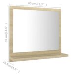 Miroir salle de bain chêne sonoma 40x10,5x37cm Bois ingénierie – Image 5