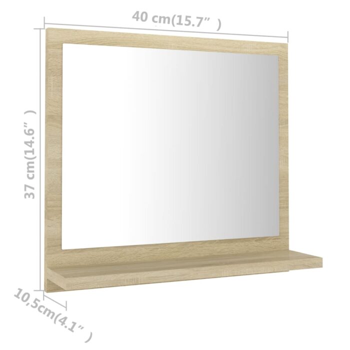 Miroir salle de bain chêne sonoma 40x10,5x37cm Bois ingénierie – Image 5