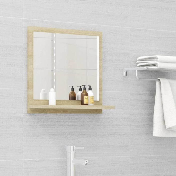 Miroir salle de bain chêne sonoma 40x10,5x37cm Bois ingénierie – Image 1