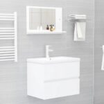 Miroir de salle de bain Blanc 60x10,5x37 cm Bois d’ingénierie – Image 2