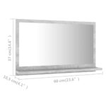 Miroir de salle de bain Gris béton 60x10,5x37 cm Aggloméré – Image 5