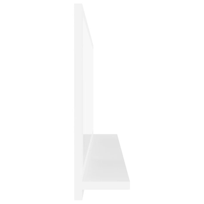 Miroir de salle de bain Blanc brillant Bois d’ingénierie – Image 4
