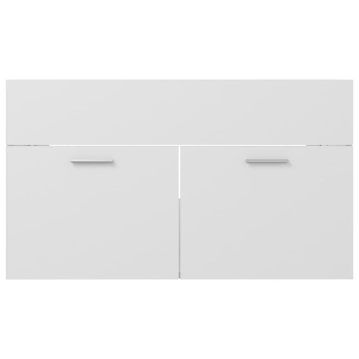 Armoire d'évier Blanc 80x38,5x46 cm Bois d’ingénierie – Image 3