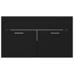 Armoire d'évier Noir 80x38,5x46 cm Bois d’ingénierie – Image 3