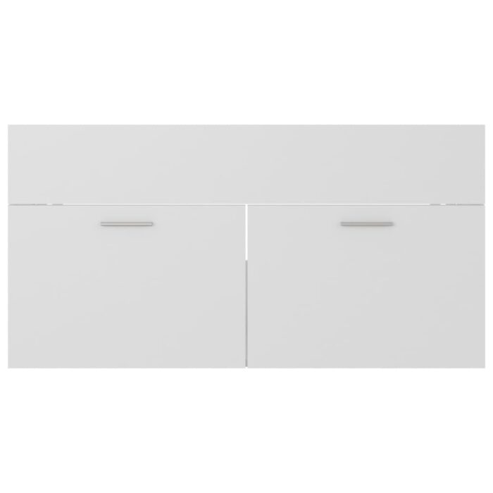 Armoire d'évier Blanc 90x38,5x46 cm Bois d’ingénierie – Image 3