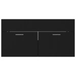 Armoire d'évier Noir 90x38,5x46 cm Bois d’ingénierie – Image 3