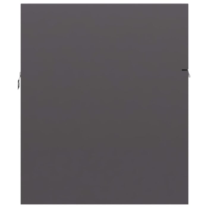 Armoire d'évier Gris brillant 90x38,5x46 cm Bois d’ingénierie – Image 4
