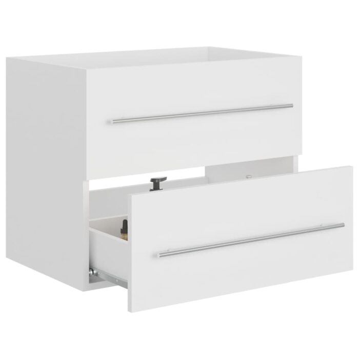 Armoire d'évier Blanc 60x38,5x48 cm Bois d’ingénierie – Image 2