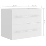 Armoire d'évier Blanc 60x38,5x48 cm Bois d’ingénierie – Image 6