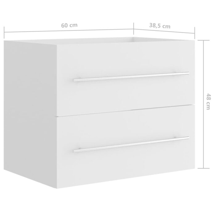 Armoire d'évier Blanc 60x38,5x48 cm Bois d’ingénierie – Image 6
