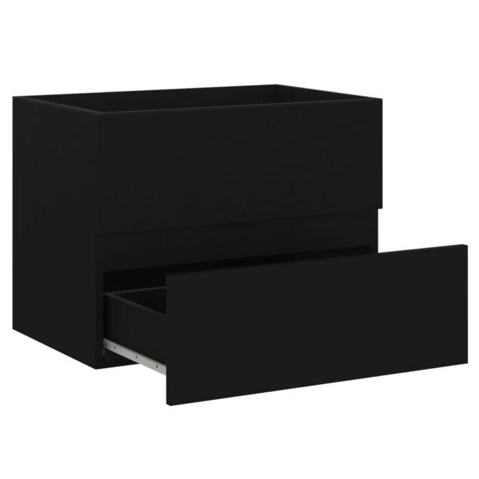 Armoire d'évier Noir 60x38,5x45 cm Bois d’ingénierie – Image 4