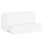 Armoire d'évier Blanc 90x38,5x45 cm Bois d'ingénierie – Image 2