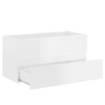 Armoire d'évier Blanc brillant 90x38,5x45 cm Bois d'ingénierie – Image 2