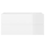 Armoire d'évier Blanc brillant 90x38,5x45 cm Bois d'ingénierie – Image 3