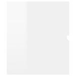 Armoire d'évier Blanc brillant 90x38,5x45 cm Bois d'ingénierie – Image 4