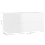 Armoire d'évier Blanc brillant 90x38,5x45 cm Bois d'ingénierie – Image 5