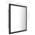 Miroir à LED de salle de bain Gris 40x8,5x37 cm Acrylique – Image 11