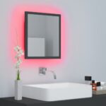 Miroir à LED de salle de bain Gris 40x8,5x37 cm Acrylique – Image 3