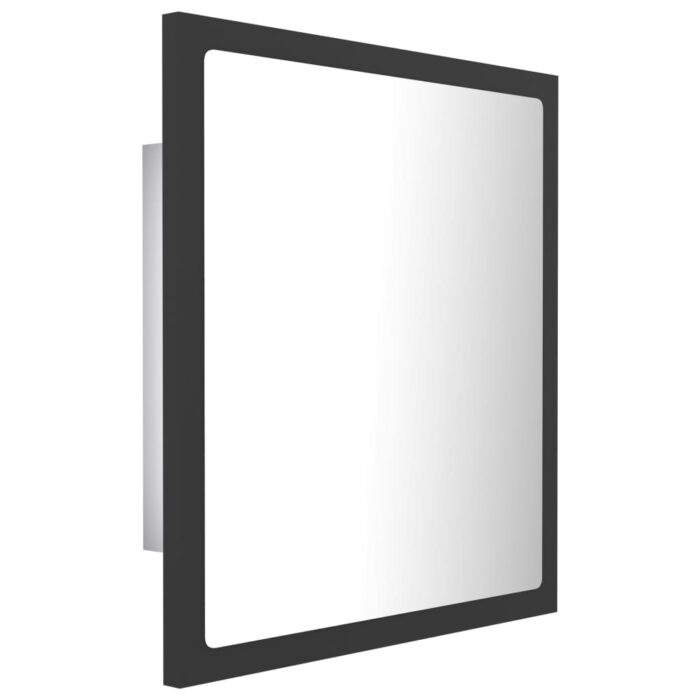 Miroir à LED de salle de bain Gris 40x8,5x37 cm Acrylique – Image 6