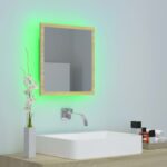 Miroir LED de salle de bain Chêne sonoma 40x8,5x37 cm Acrylique – Image 2