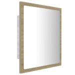 Miroir LED de salle de bain Chêne sonoma 40x8,5x37 cm Acrylique – Image 6