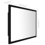 Miroir à LED de salle de bain Noir 60x8,5x37 cm Acrylique – Image 10