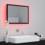 Miroir à LED de salle de bain Noir 60x8,5x37 cm Acrylique – Image 3