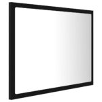 Miroir à LED de salle de bain Noir 60x8,5x37 cm Acrylique – Image 5