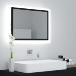 Miroir à LED de salle de bain Noir 60x8,5x37 cm Acrylique