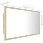 Miroir LED de salle de bain Chêne sonoma 80x8,5x37 cm Acrylique – Image 10