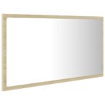 Miroir LED de salle de bain Chêne sonoma 80x8,5x37 cm Acrylique – Image 4