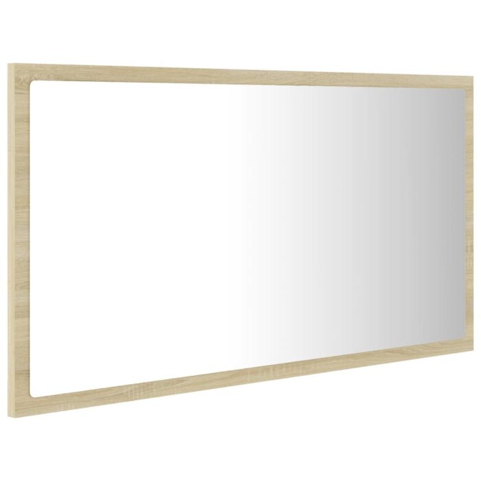 Miroir LED de salle de bain Chêne sonoma 80x8,5x37 cm Acrylique – Image 4