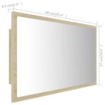 Miroir LED de salle de bain Chêne sonoma 90x8,5x37 cm Acrylique – Image 10