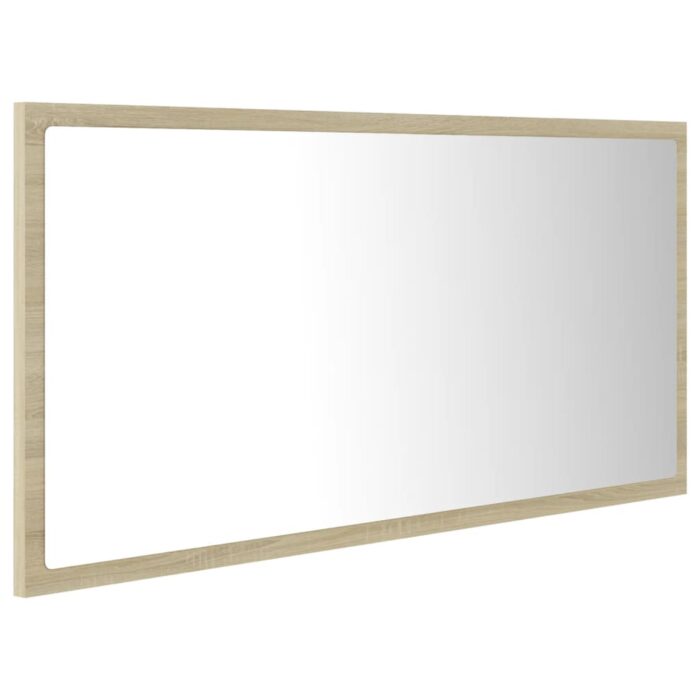 Miroir LED de salle de bain Chêne sonoma 90x8,5x37 cm Acrylique – Image 5