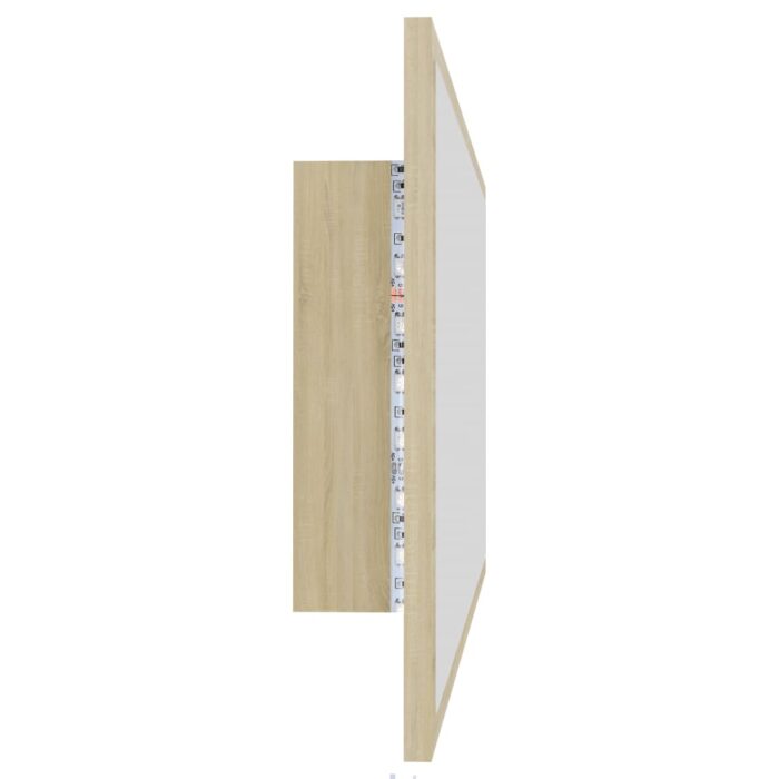 Miroir LED de salle de bain Chêne sonoma 90x8,5x37 cm Acrylique – Image 6