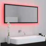 Miroir à LED de salle de bain Noir 100x8,5x37 cm Acrylique – Image 3