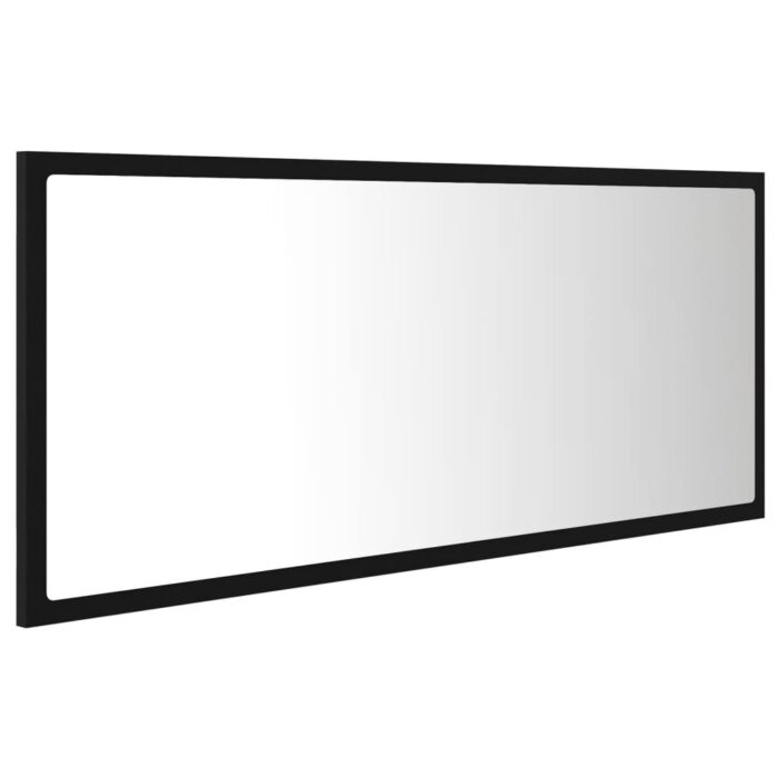 Miroir à LED de salle de bain Noir 100x8,5x37 cm Acrylique – Image 4