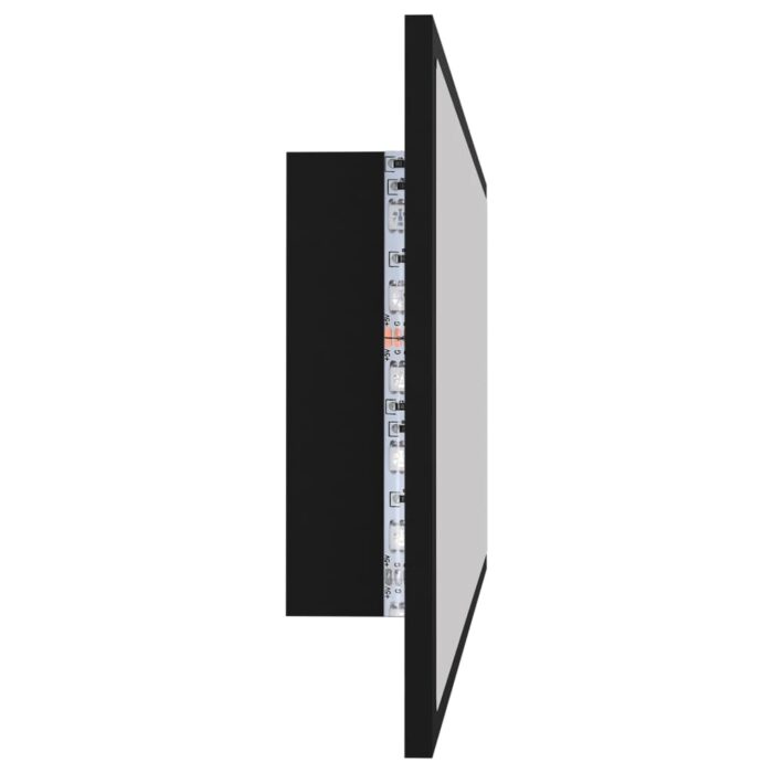 Miroir à LED de salle de bain Noir 100x8,5x37 cm Acrylique – Image 6
