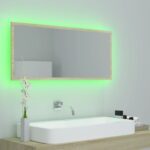 Miroir LED de salle de bain Chêne sonoma 100x8,5x37cm Acrylique – Image 2