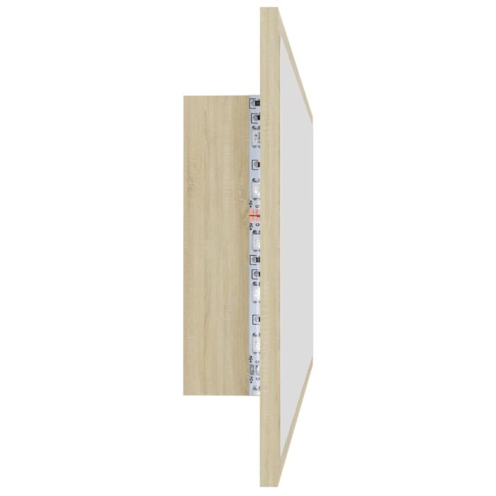 Miroir LED de salle de bain Chêne sonoma 100x8,5x37cm Acrylique – Image 6