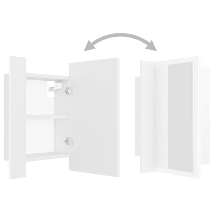 Armoire salle de bain à miroir LED Blanc 40x12x45 cm Acrylique – Image 10
