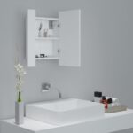 Armoire salle de bain à miroir LED Blanc 40x12x45 cm Acrylique – Image 4